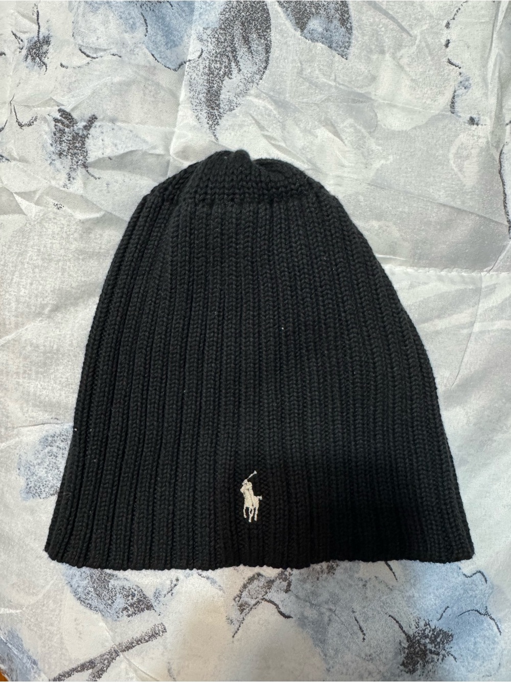 Polo Ralph Lauren Black Ribbed Knit Beanie